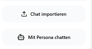 Einstellmöglichkeiten Import und Chat.