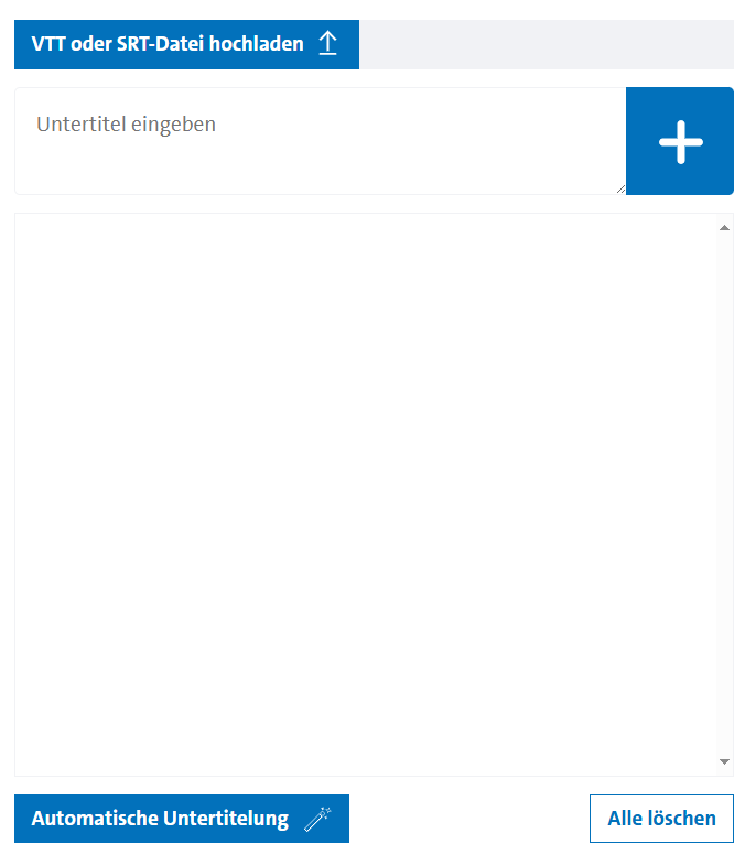 Abbildung der Schaltfläche "Automatische Untertitelung" auf Lecture2Go